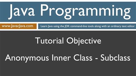 Learn Java Programming Anonymous Inner Class Subclass Tutorial Youtube