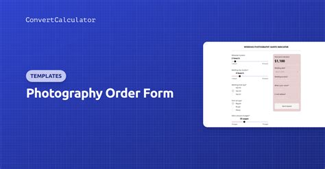 Photography order form template - ConvertCalculator