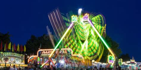 Fair Rides at Night stock image. Image of entertainment - 4837387