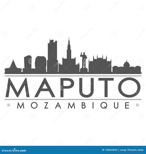 Maputo Mozambique Africa Silhouette Icon Vector Art Flat Shadow Design ...