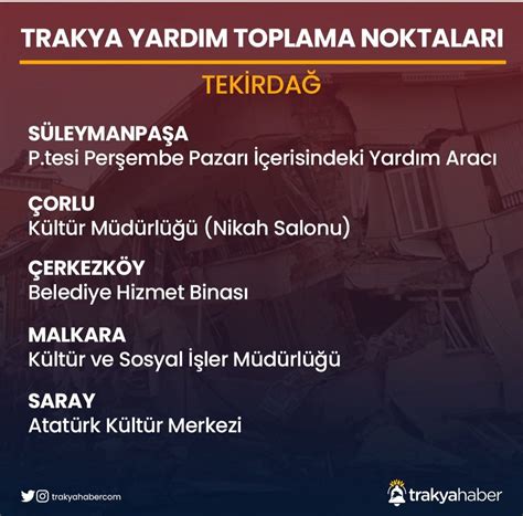 no context trakya on Twitter Trakya Yardım Toplama Noktaları