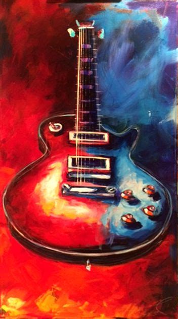 Roy Laws Gibson Les Paul 24 X 48 Acrylic Painting On Canvas