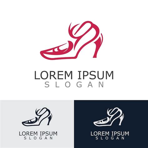 Design de logotipo de sapatos femininos vetor de modelo de ícone de