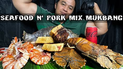 Seafood And Pork Mix Mukbang Pinoy Mukbanger Ofw Mukbang Youtube