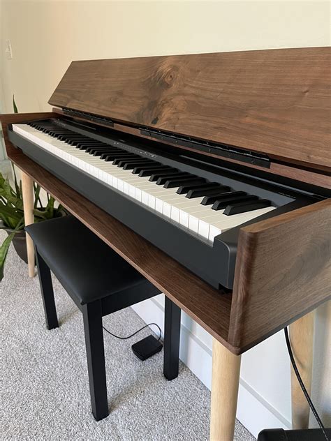 Walnut digital piano stand : r/woodworking