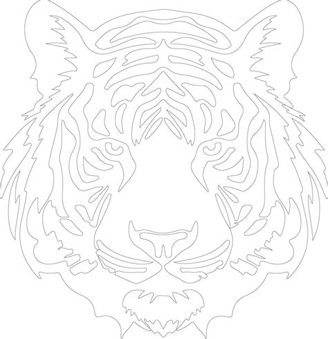 white tiger outline silhouette 39057641 Vector Art at Vecteezy