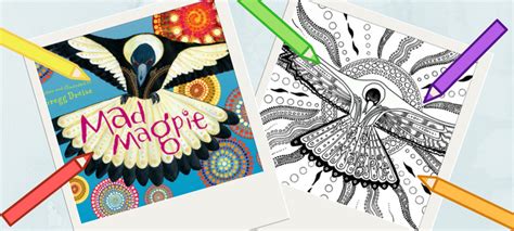 Teachers Corner Reading Australia Mad Magpie Colouring Sheets