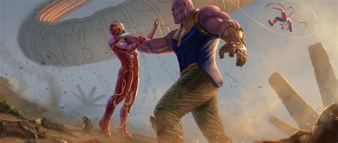 Thanos Iron Man Avengers Infinity War Artwork Movies Movies