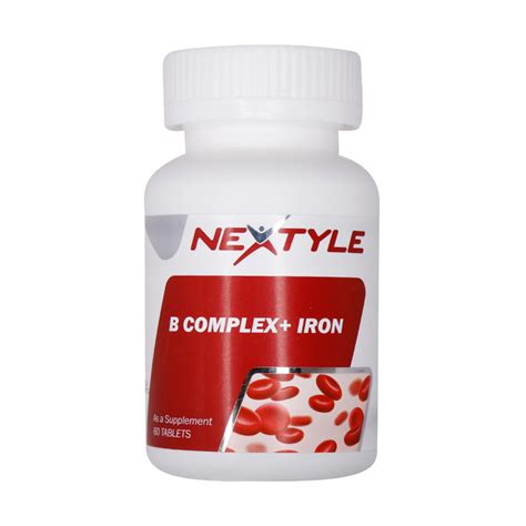 قرص ب کمپلکس پلاس آهن نکستایل 60 عدد Nextyle B Complex Plus Iron 60