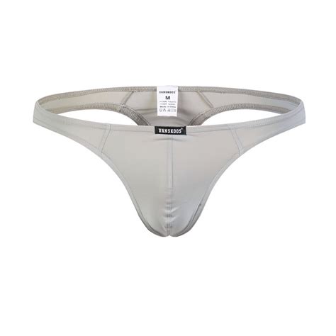 MGCWSH Mens Sexy Thong Pouch Underwear Low Rise G String Bikini Gray L