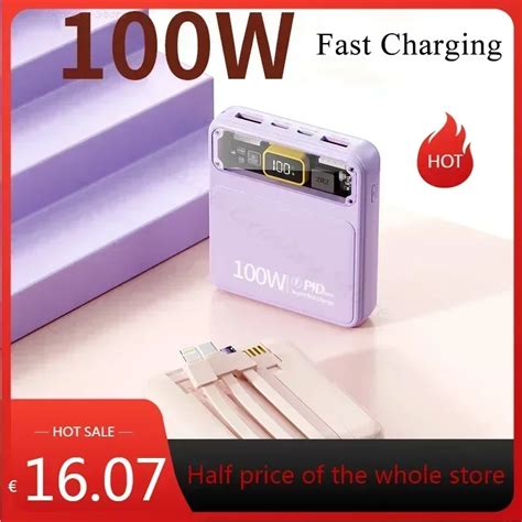 G Banka 20000mAh 100W H Zl Arj Dahili Kablolar IPhone Powerbank I In Ta