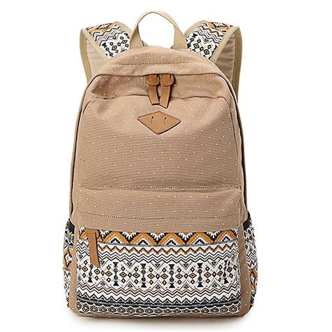 Bolsa Escolar De Estilo Tnico Estudantil Mochila De Lona De Viagem Ao