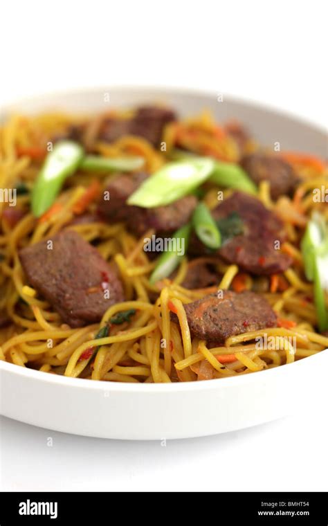 Fried Beef and Noodles Stock Photo - Alamy