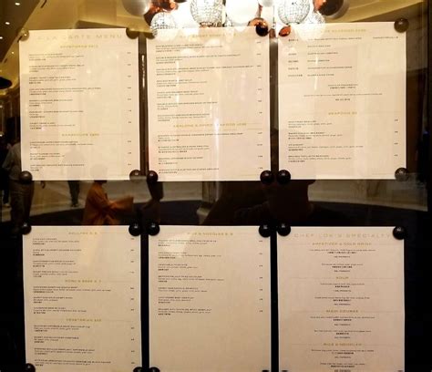 Menu at Genting Palace restaurant, Las Vegas