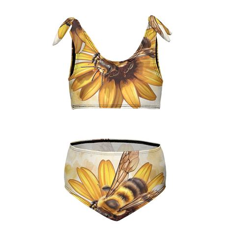 Bee Daisy Flower Girl S Piece Bikini Set Beach Sport Swimsuit Swimwear Y Cm Walmart
