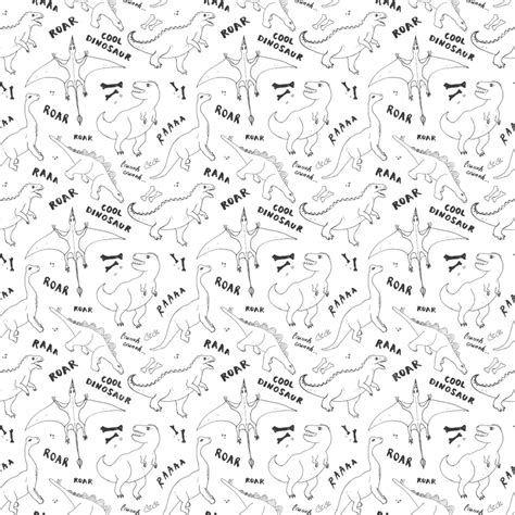 Dino Seamless Pattern Background Dinosaur Dino Vector Background