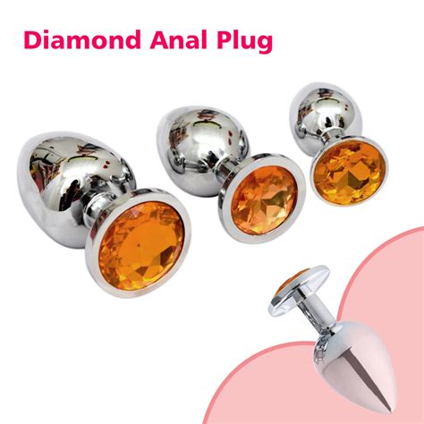 S M L Jeweled Anal Butt Plug Metal Butt Plug Anal Dildo Sex Toy Couples Yellow EBay