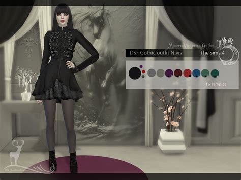 The Sims Resource Modern Victorian Gothic Gothic Outfit Nivis