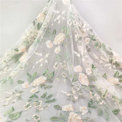 Hot Selling D Floral Embroidered Lace Fabric Polyester Lace