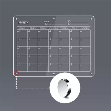 Calendario Magn Tico De Acr Lico Para Nevera Pizarra X Cm Env O Gratis