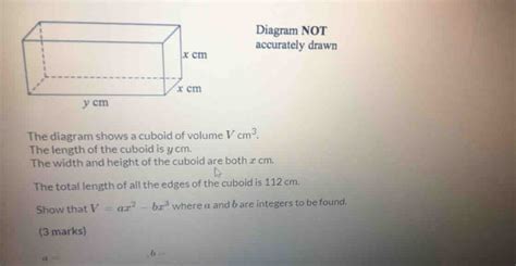 Solved Diagram Not Accurately Drawn The Diagram Shows A Cuboid Of