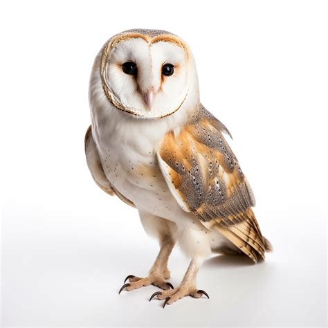 Premium Photo | Barn owl white background