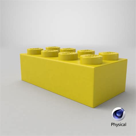 Lego Brick 2x4 Flame Bright Yellow 3d Model 9 Max Obj Ma C4d