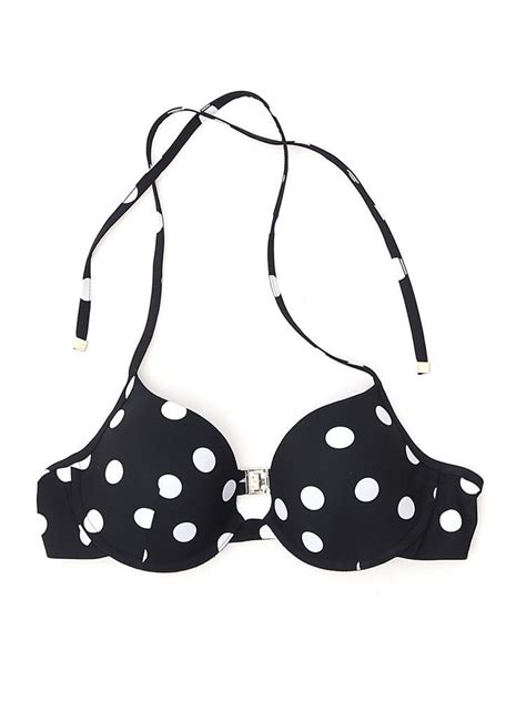 Dolce Gabbana Synthetic Halter Neck Polka Dot Bikini Top In Black Lyst