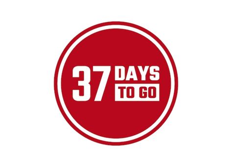 Premium Vector 37 Days To Go Red Banner Design Vector Illustration