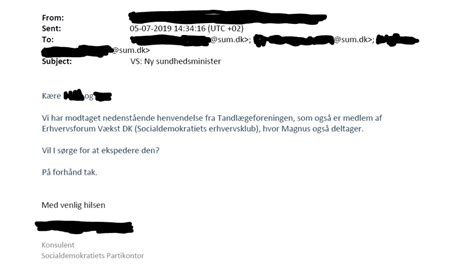 Sundhedsministeriet Undlod At Udlevere Kontroversiel S Mail I Over Et