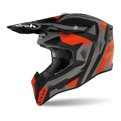 Kask cross AIROH WRAAP SEQUEL ORANGE MATT pomarańczowy szary czarny