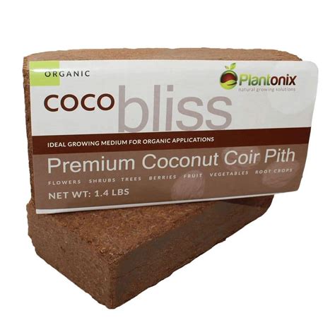 Plantonix Coco Bliss Premium Organic Coconut Coir Pith 650GM Bricks