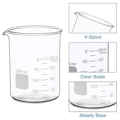 Thick Glass Graduated Measuring Cylinder Set 5ml 10ml 50ml 100ml Glass Measuring Beaker Set 50ml