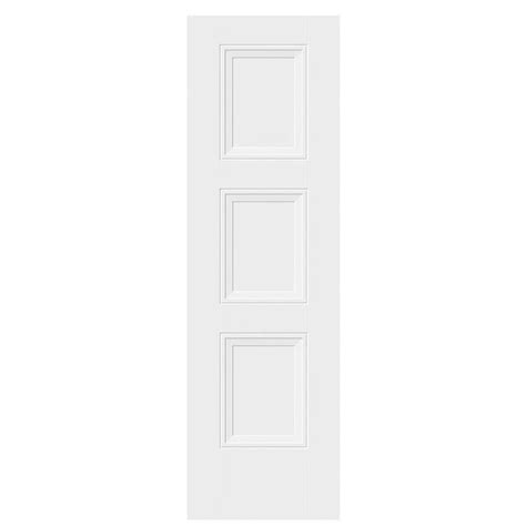 Masonite Livingston 24 In X 80 In Primed White 3 Panel Square Hollow Core Primed Molded