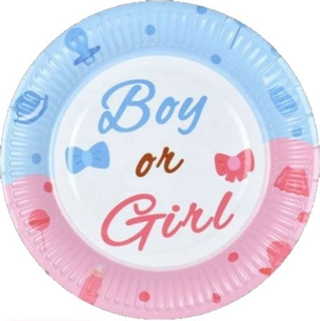 Talerzyki Papierowe Boy Or Girl Baby Shower Gender Reveal Sztuk Cm