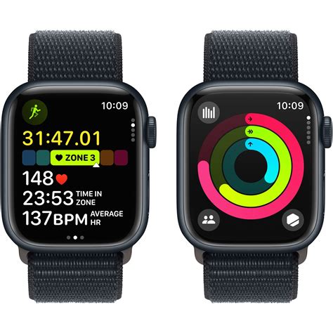 Apple Watch 9, GPS, Carcasa Midnight Aluminium 41mm, Midnight Sport