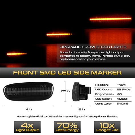 Subaru Impreza Sequential Led Side Marker Lights Smoked