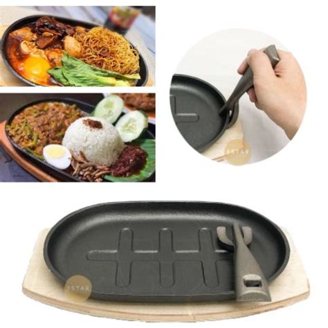 Promo HebatSizzling Cast Iron Hot Plate Sizzling Hot Plate Sizzling Plate Grill Plate With