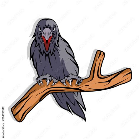 Raven. Hand drawn raven. Sketch of raven head. Vector artwork. Stock ...