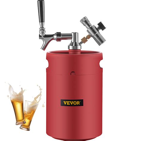 VEVOR Beer Growler Tap System 170Oz Mini Keg 5L Pressurized Beer