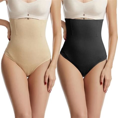 2PCS Femme Taille Haute Culotte Gainante Minceur Femme Sculptante