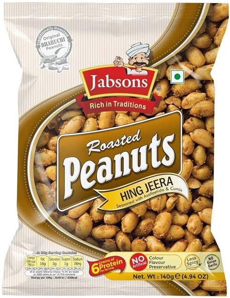 Jabsons Hing Jeera Roasted Peanuts Packaging Size 140g Packaging