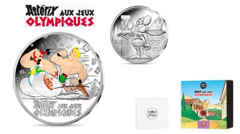 PREVENTE COFFRET 50 Euros Argent 999 France Asterix Aux Jeux Olympiques