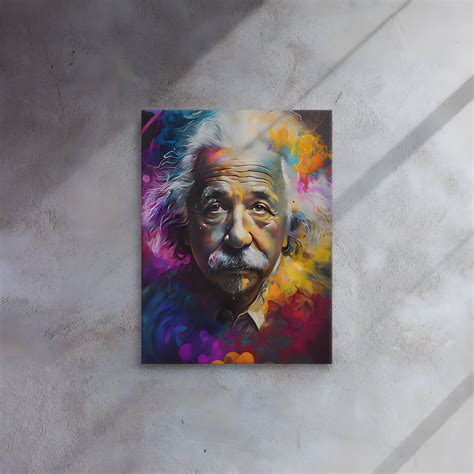 Albert Einstein Canvas Urban Graffiti Oil Painting Illusionary Spray