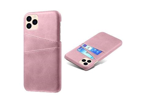 iPhone 12 12 Pro KSQ læder hard cover med kortholdere Rosa guld