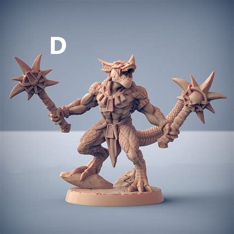 Lizardfolk Fighter Mini Dnd Tabletop Rpg Miniature Dandd Etsy