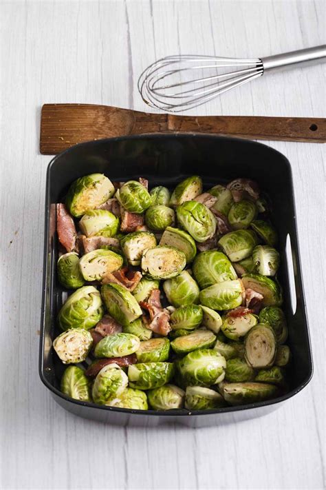 Air Fryer Brussels Sprouts With Bacon Maple And Brown Sugar