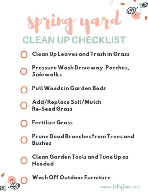 Spring Yard Clean Up Checklist Spring Cleaning Yard Spring Yard Work