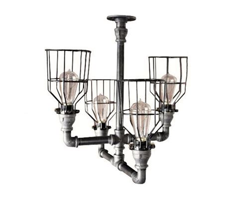 Black Pipe Chandelier Ceiling Light Industrial Black Pipe And Black