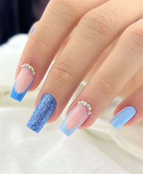 Sky Blue Nails 🦋 Simple Nails Blue Nails Gel Nails